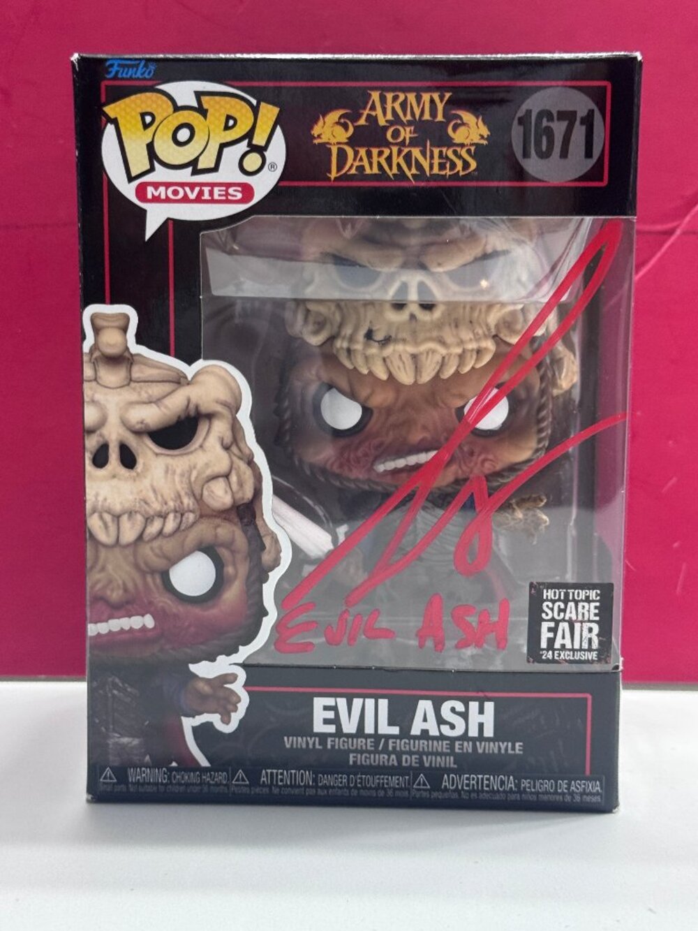 FUNKO POP Army of Darkness EVIL ASH #1671 Signed by Bruce Campbell COA AUTHENTIC